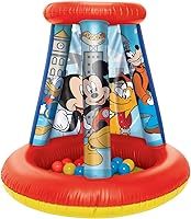 Vista 2 de Mickey Mouse Pozo de pelotas para niños, 1 inflable y 15 bolas blandas y flexibles