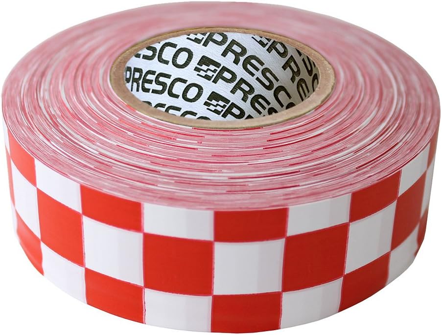 Presco Checkerboard Patterned Roll Flagging Tape 13/16 in