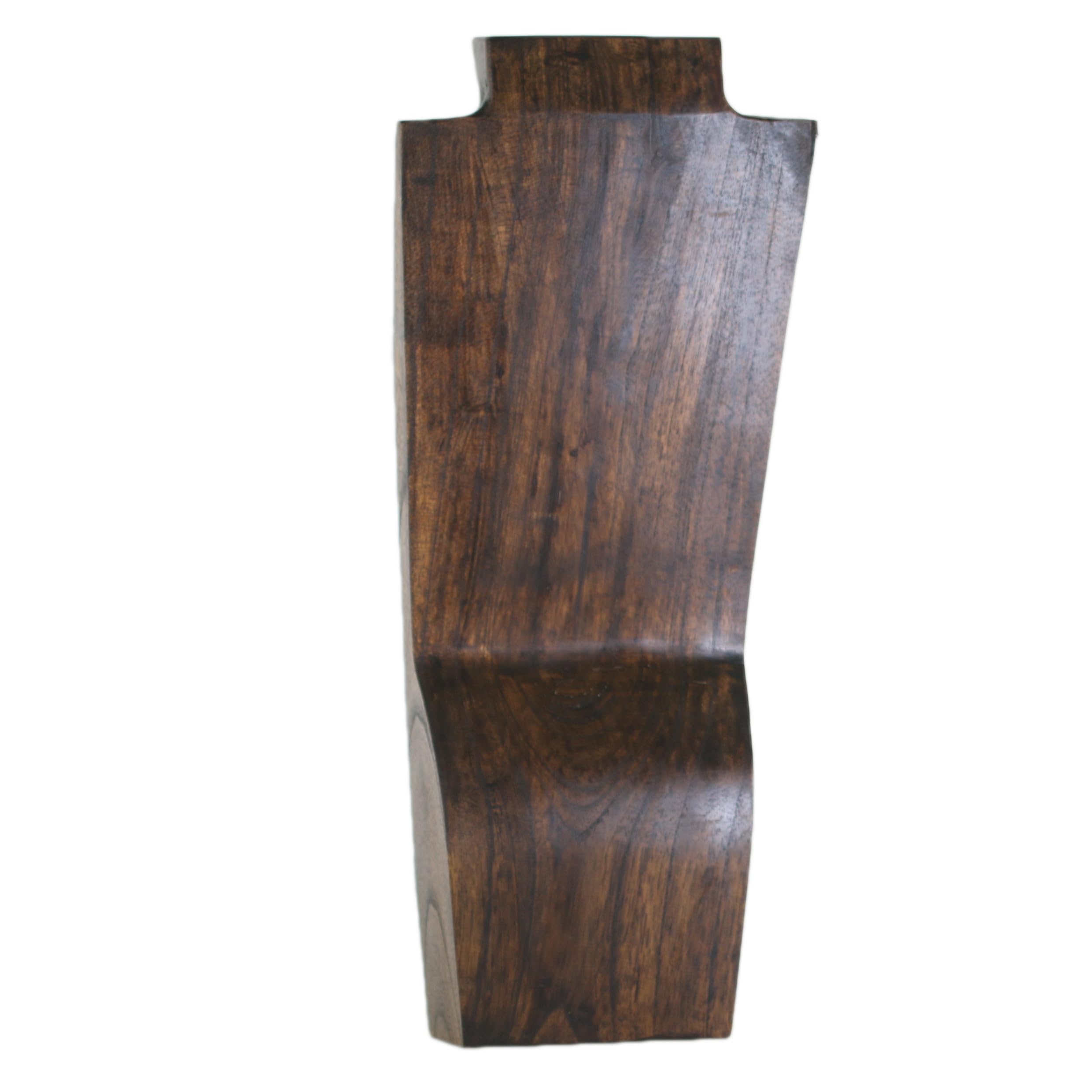Schmuckständer Kettendisplay Schmuckbüste aus Holz 40 cm – Handgefertigtes Halsketten-Display für Ketten bis 80 cm, für Schaufenster, Messen, Schmuckaufbewahrung (Braun-40cm)