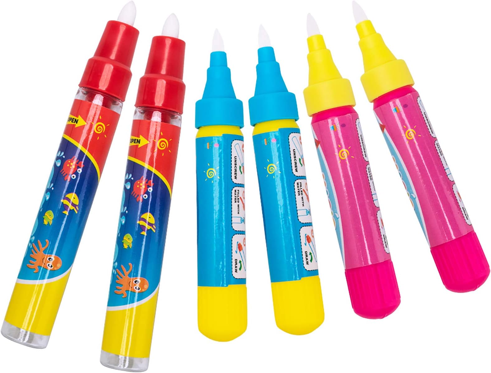 Water Drawing Pens Replacement Water Pen, Pens for Water Mat (Pack of 6)