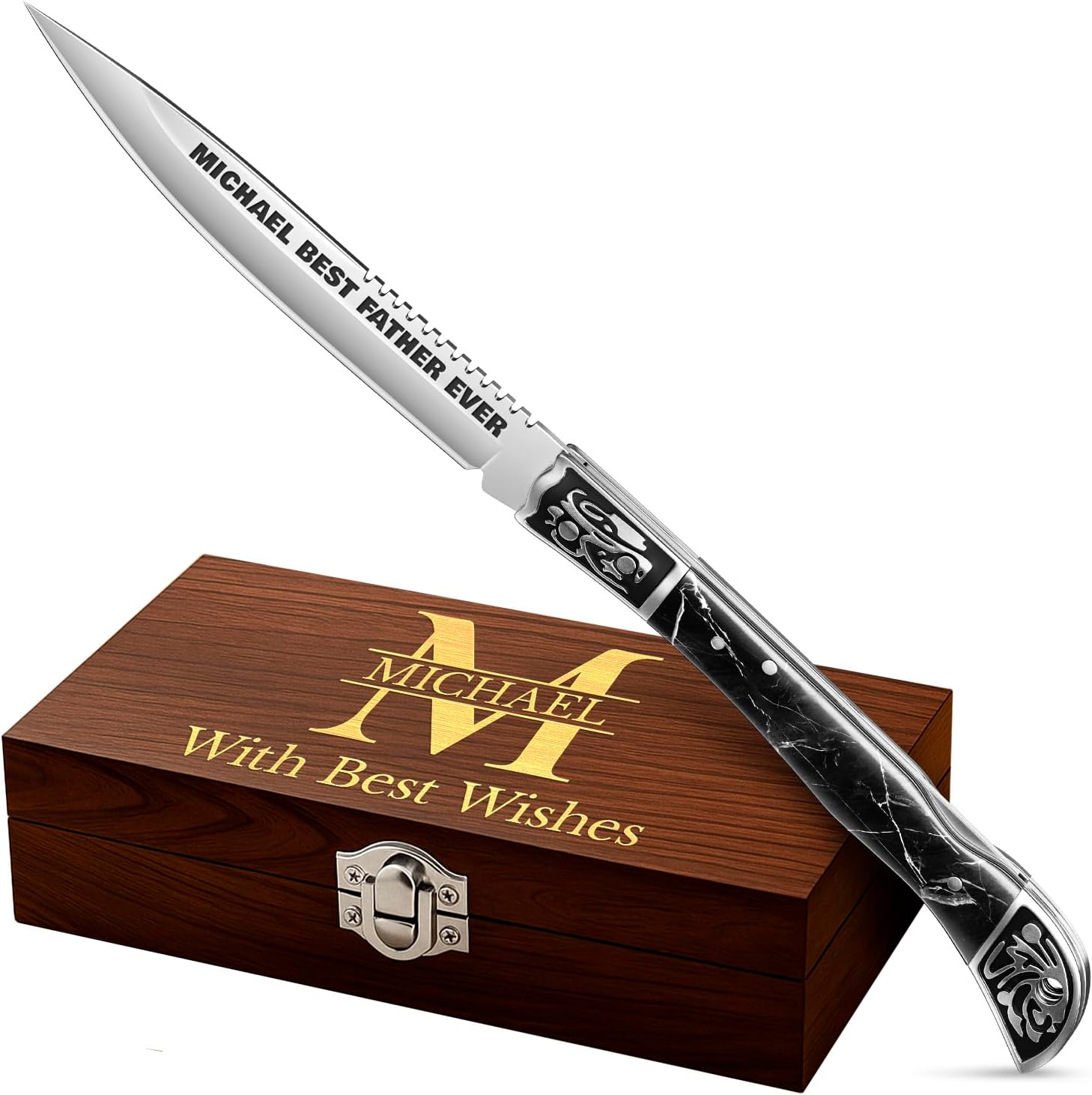 Custom Knife - Personalized Gifts for Men and Women - Engraved Gifts for Dad Husband Boyfriend Wife Girlfriend - Customized Pocket Knives for Birthday, Anniversary - Best Unique Present 806 PS N
