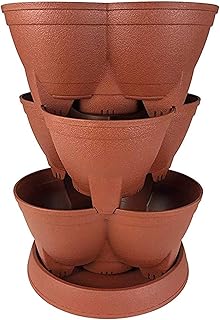 Stackable Planter – 30 Quart Capacity, Brick Red - Vertical Garden for H...