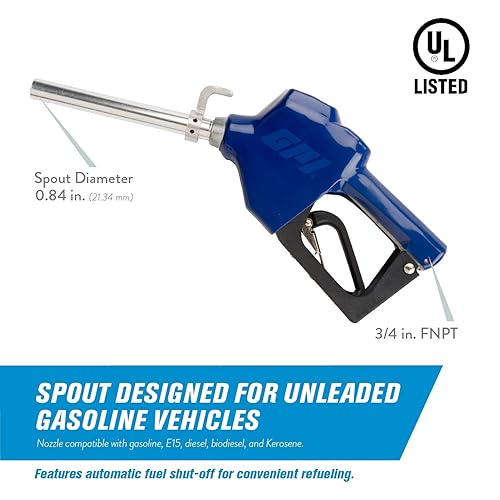 Miniatura 7 de GPI Bomba de transferencia de combustible M-180S, 18 GPM, 12 VCC, boquilla de apagado automático, manguera de 12 pies, cable de alimentación de 18