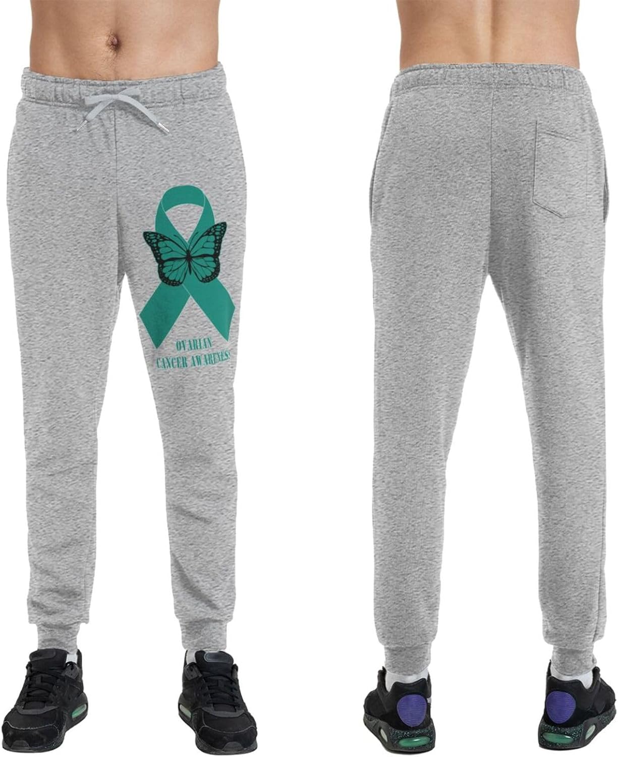 Ovarian Cancer Awareness Men's Long Pants Athletic Running Pants Sports Pants