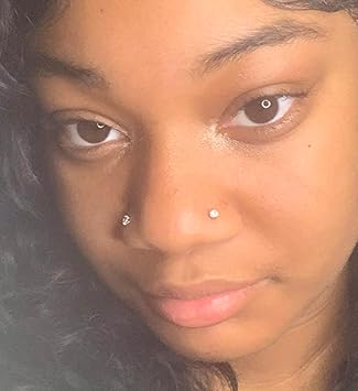QWALIT 2pcs Nose Piercing Kit with Nose Rings and Disposable Piercing Gun