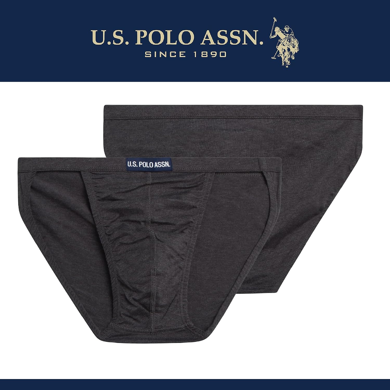 U.S. POLO ASSN. Mens Bikini Briefs 6 Pack Cotton Underwear with Pouch