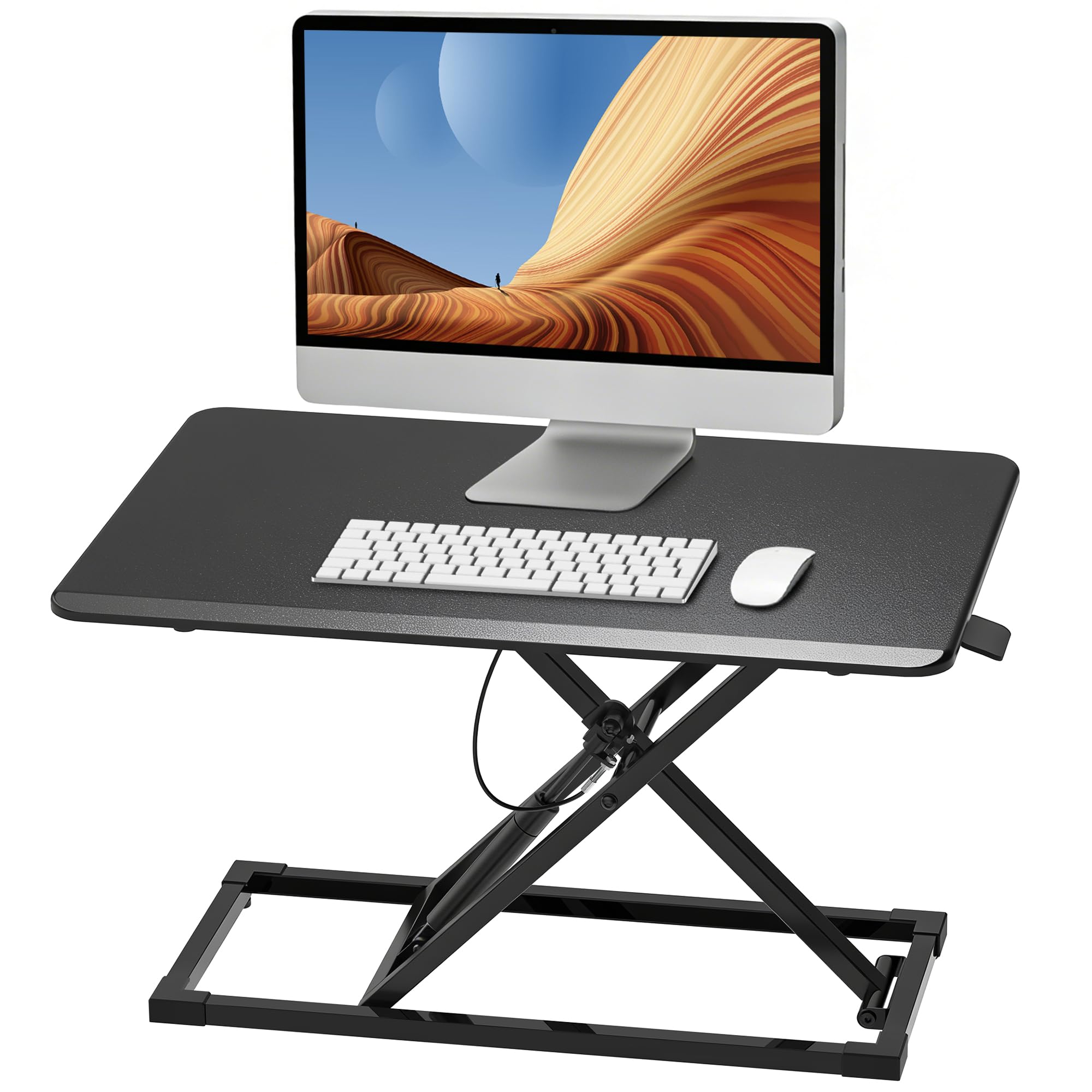 Amazon | スタンディングデスク 卓上 天板サイズ75×50cm ガス圧昇降式