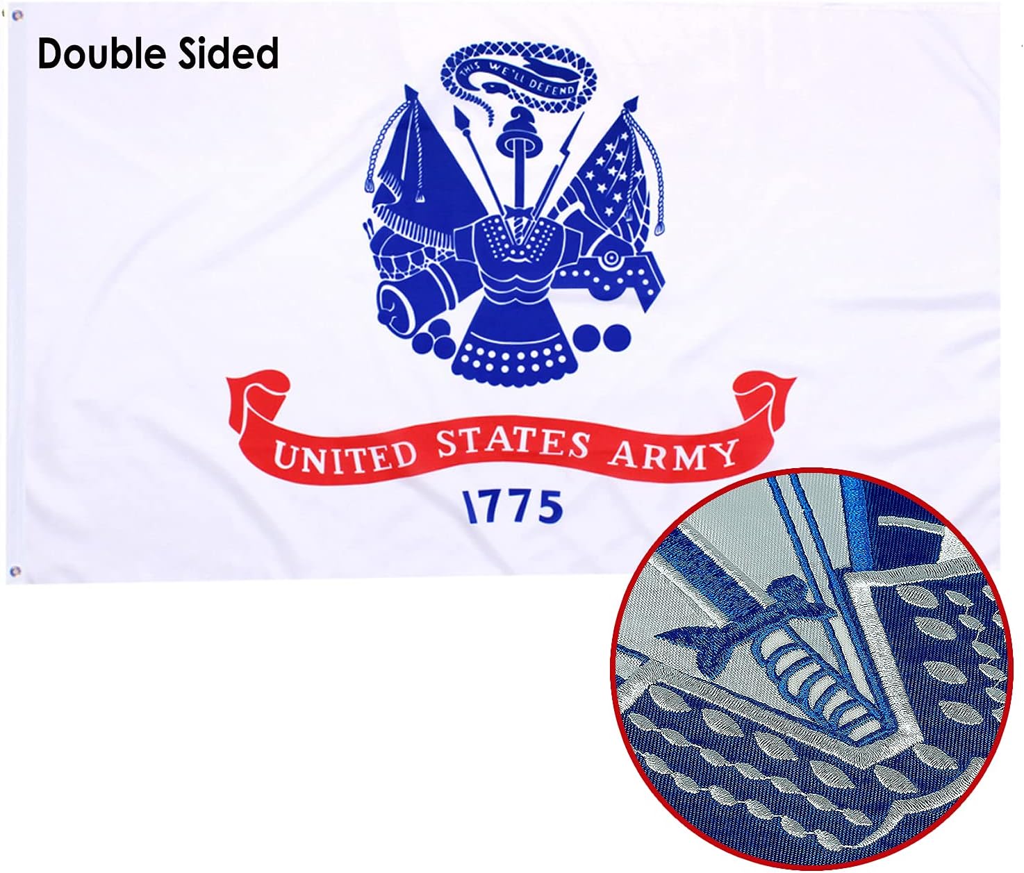 Embroidered US Army Military Flags 3x5 Outdoor Double