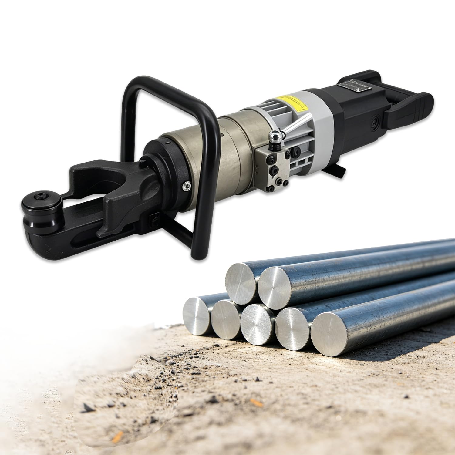 WTRYRN Hydraulic Steel Bar Bender, Construction Rebar Bending Tool, Compact Handheld Design, Stable Bending Performance, for Engineering & Workshops B