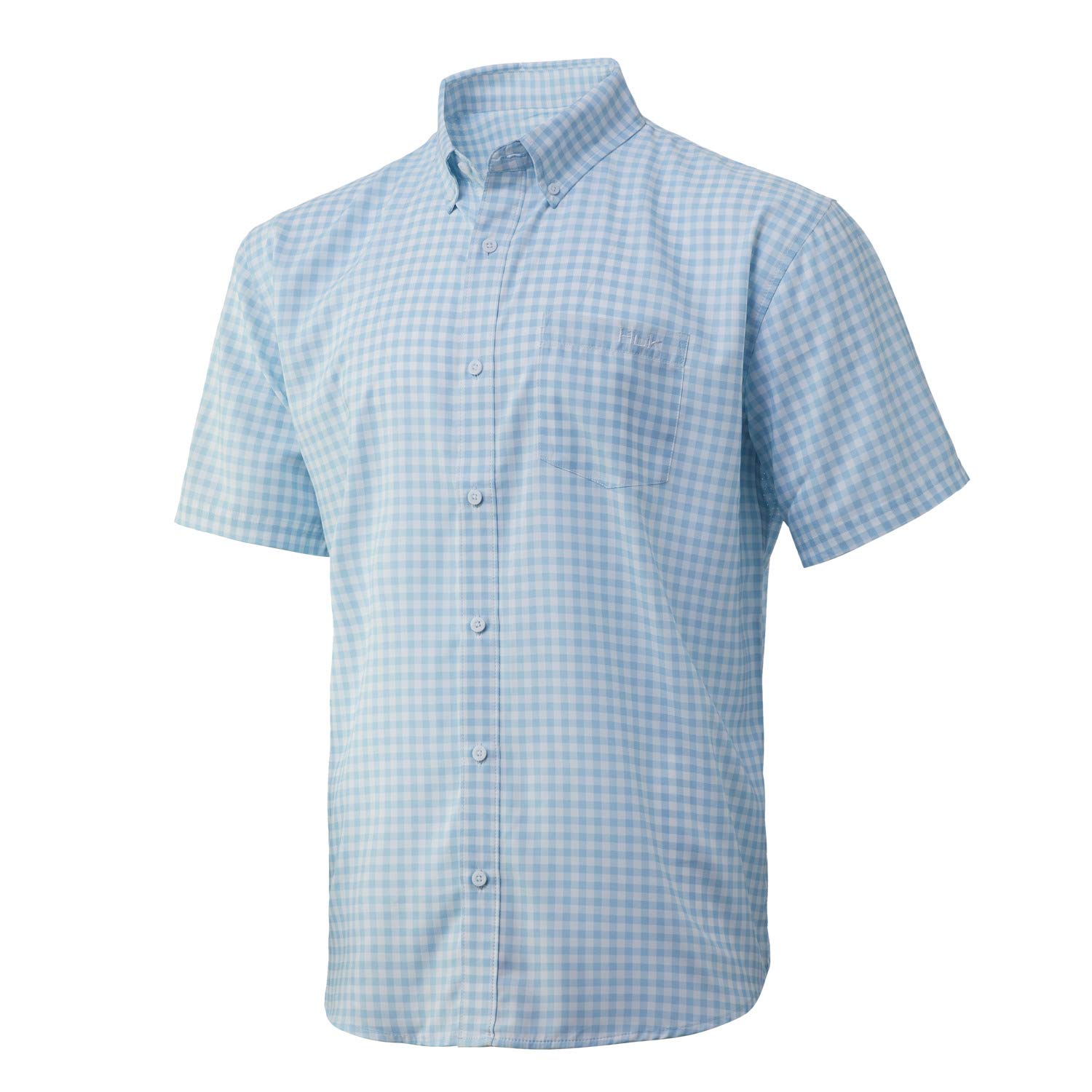 HUKMen's Teaser Short Sleeve Fishing Button Down Shirt +UPF