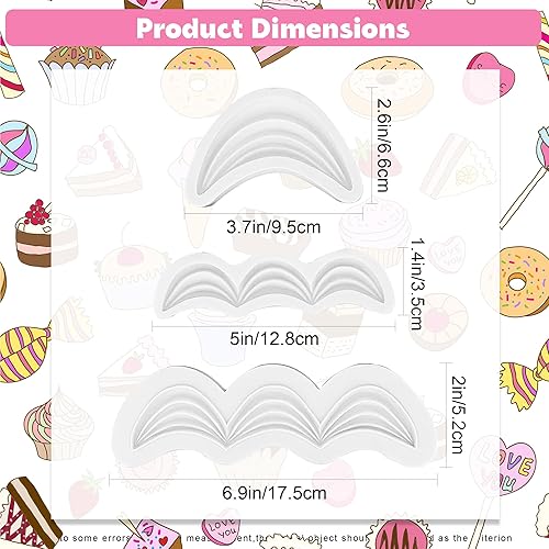 Miniatura 6 de AEGYPIUS Moldes de fondant, 3 moldes de silicona en forma de onda para decoración de pasteles, moldes de silicona para arcilla, manualidades, hornear