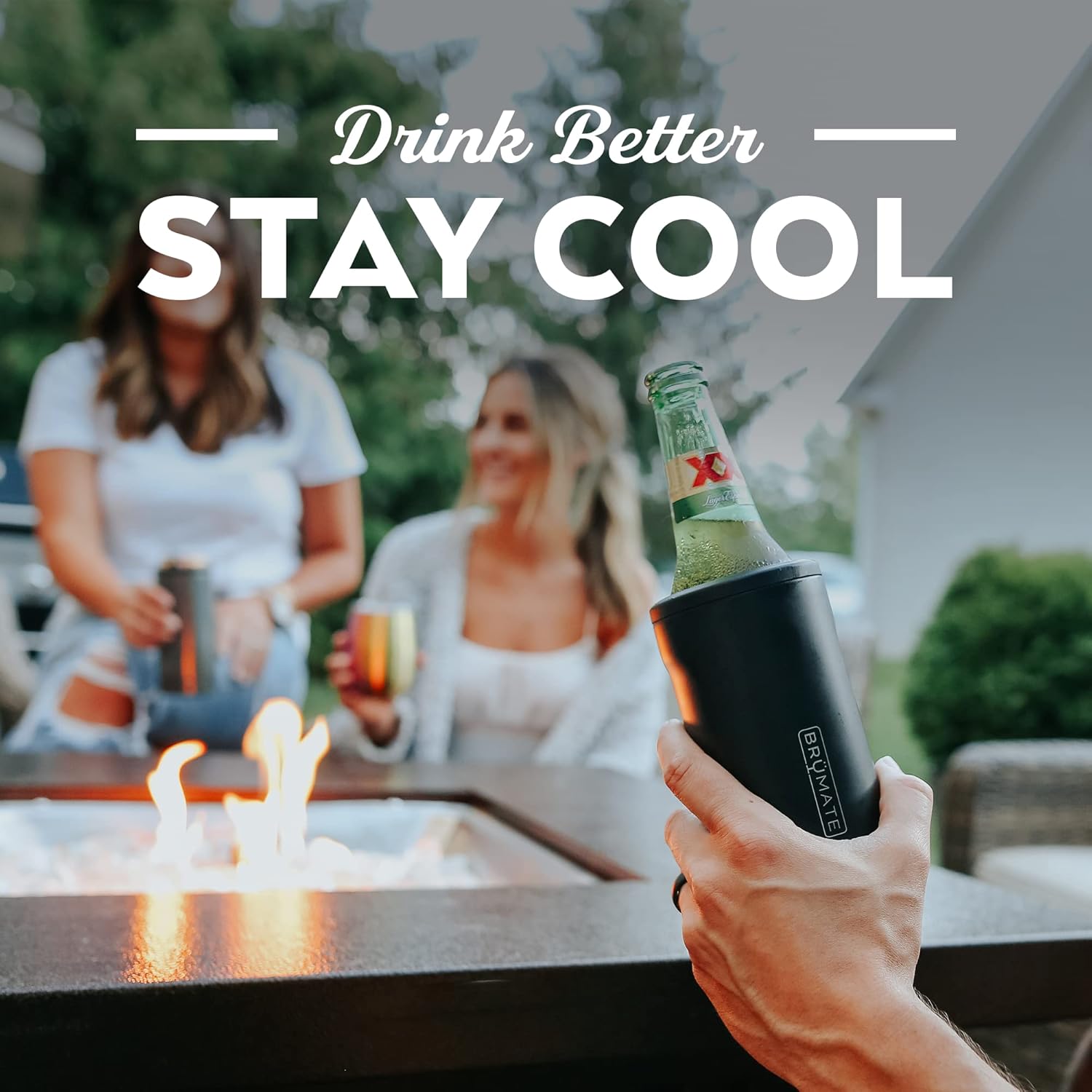 BrüMate Hopsulator Bott'l Insulated Bottle Cooler for Standard 12oz Glass Bottles | Glass Bottle Coozie Insulated Stainless Steel Drink Holder for Beer and Soda (Glitter Rose Gold): Home & Kitchen