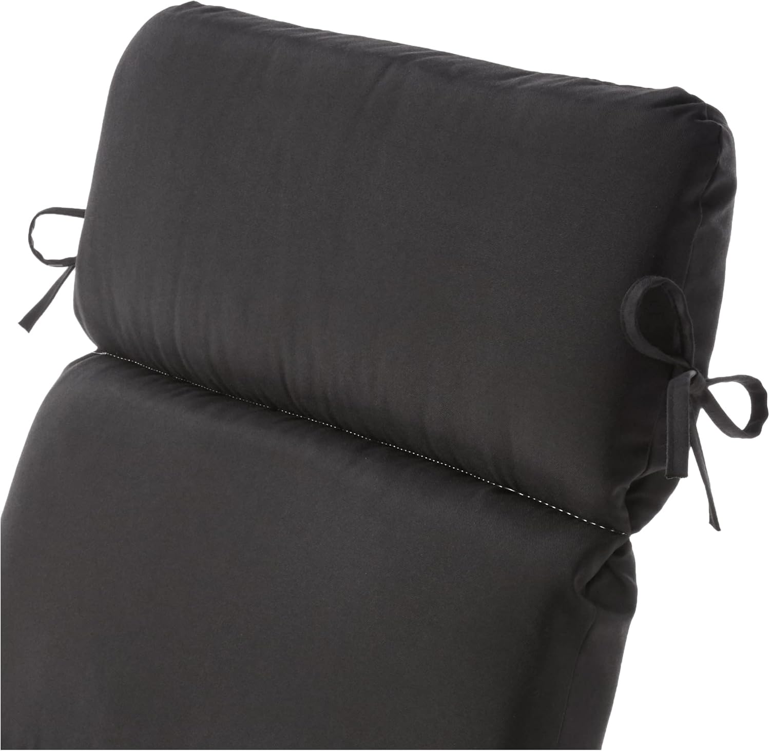 Pillow Perfect Fresco Solid Indoor/Outdoor One Piece Chair Cushion Deep Seat, Weather and Fade Resistant, Round Corner - 40.5" x 21", Black