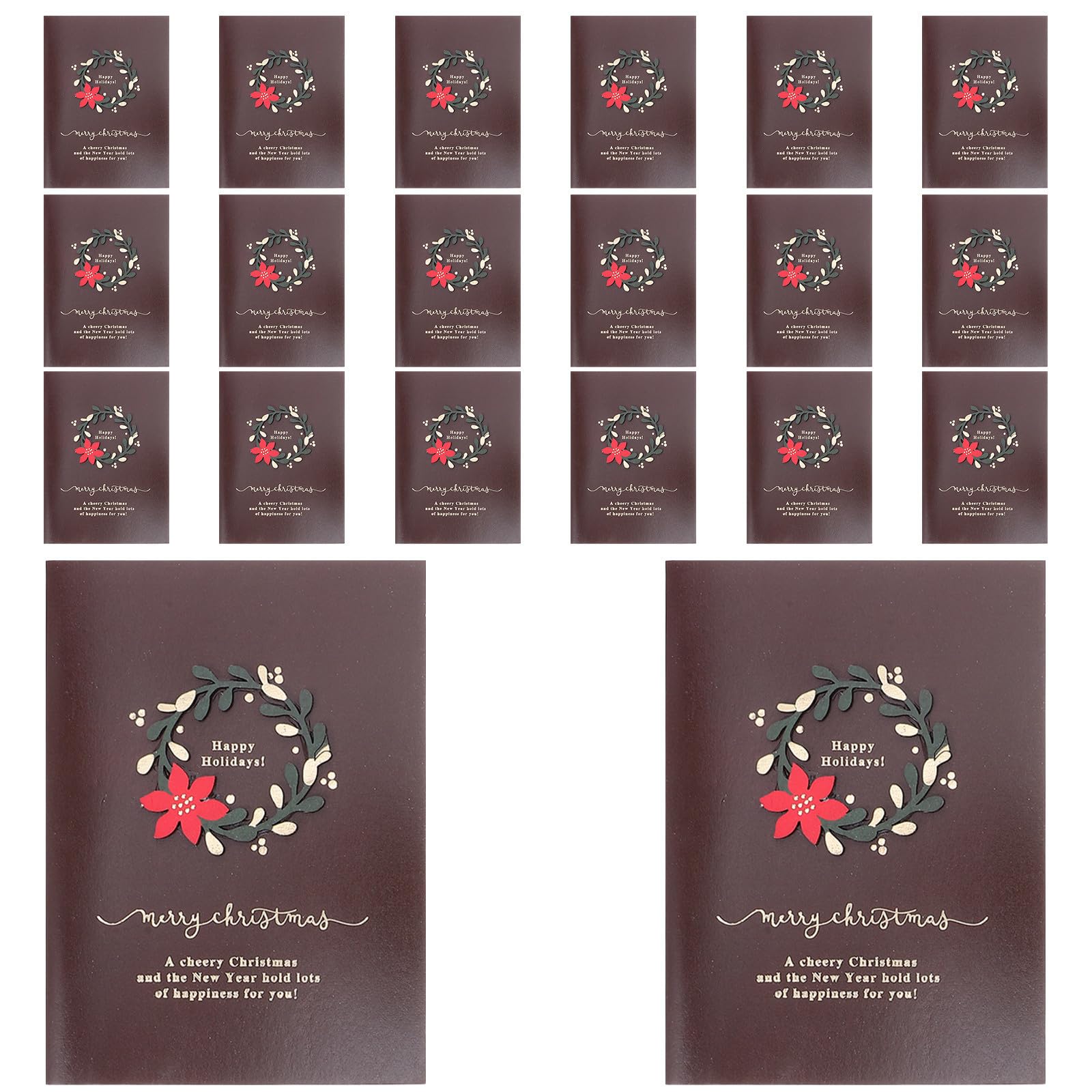 SHINEOFI 60 Sets Vintage Weihnachtskarte aus Papier mit Umschlägen für
