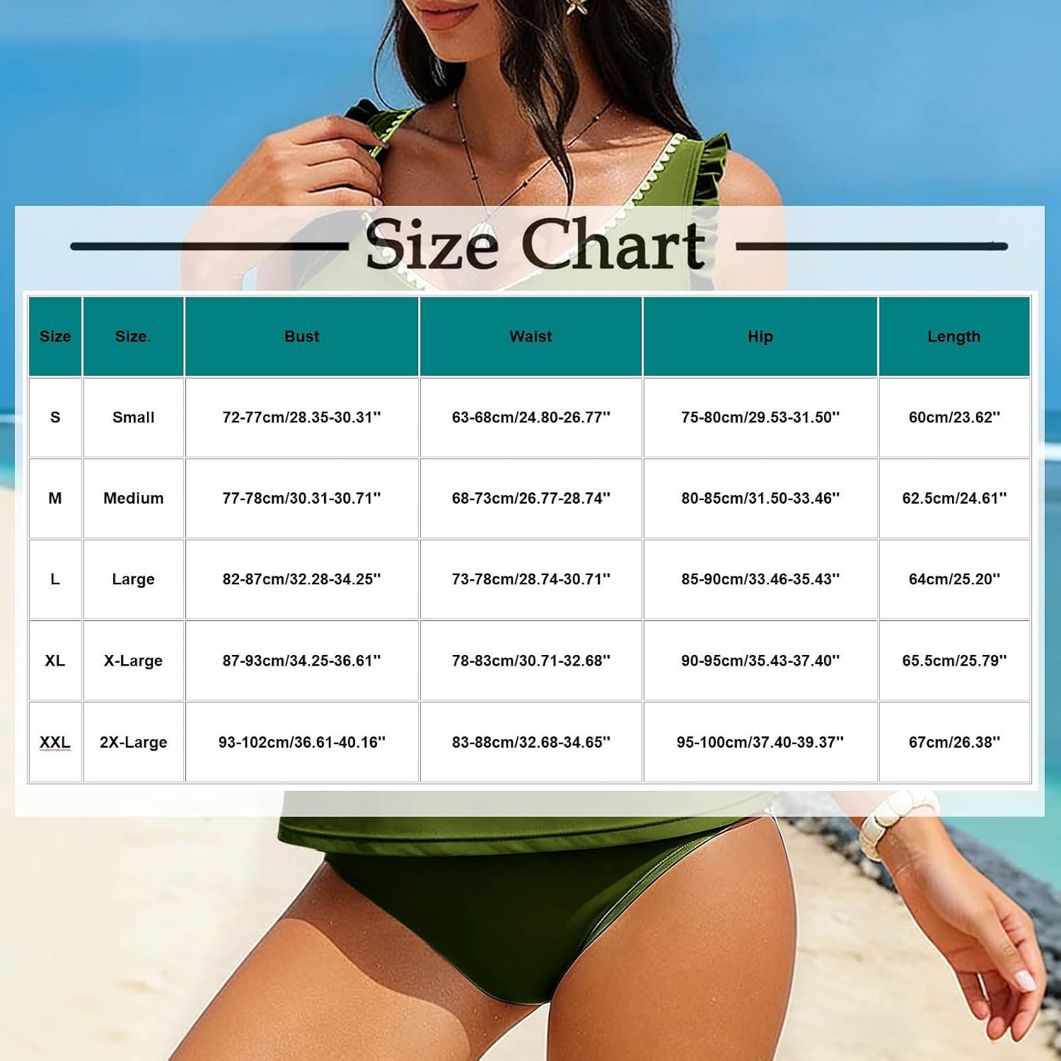 Two Piece Tankini Swimsuits for Women Ruffle Tummy Control Bathing Suits with Bottoms Modest Loose Fit Swimwear