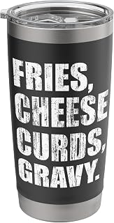 Fries cheese curds gravy vintage Stainless Steel Insulated Tumbler