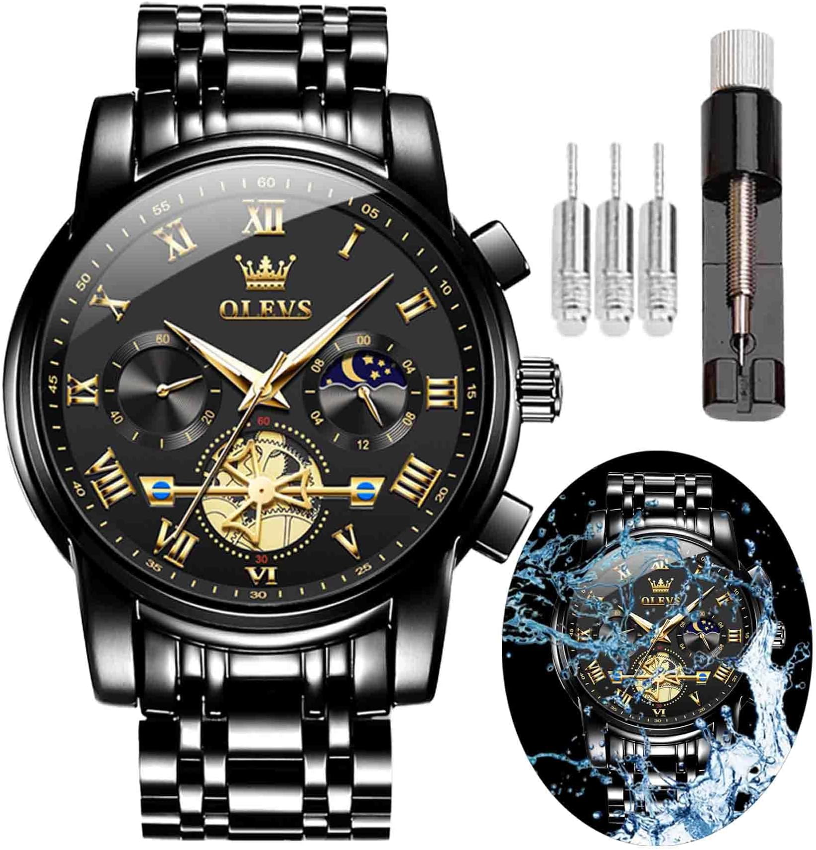 Men's Analog Watch Multi Color Business Stainless Steel Waterproof Luminous Quartz Watch Luxury Leisure Date Simulation Original Bowl Watch