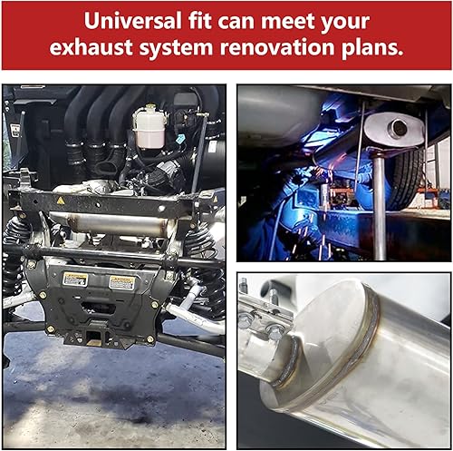Miniatura 7 de Silenciador universal de escape de 2.5 pulgadas, silenciador de 2.5 pulgadas, resonador de silenciador de carrera de rendimiento recto con acero
