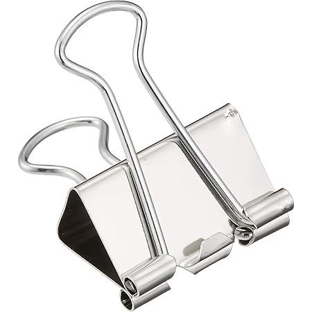 Amazon プラス ダブルクリップ 大 シルバー クリップ リング 文房具 オフィス用品