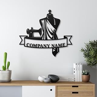 Personalized Seamstress Gift, Custom Sewing Room Metal Wall Art, Tailor Shop Name Plaque, Dressmaker Indoor Hanging, Craft Room Decor, Hobbyist Appreciation Gift, Artistic Wall Display
