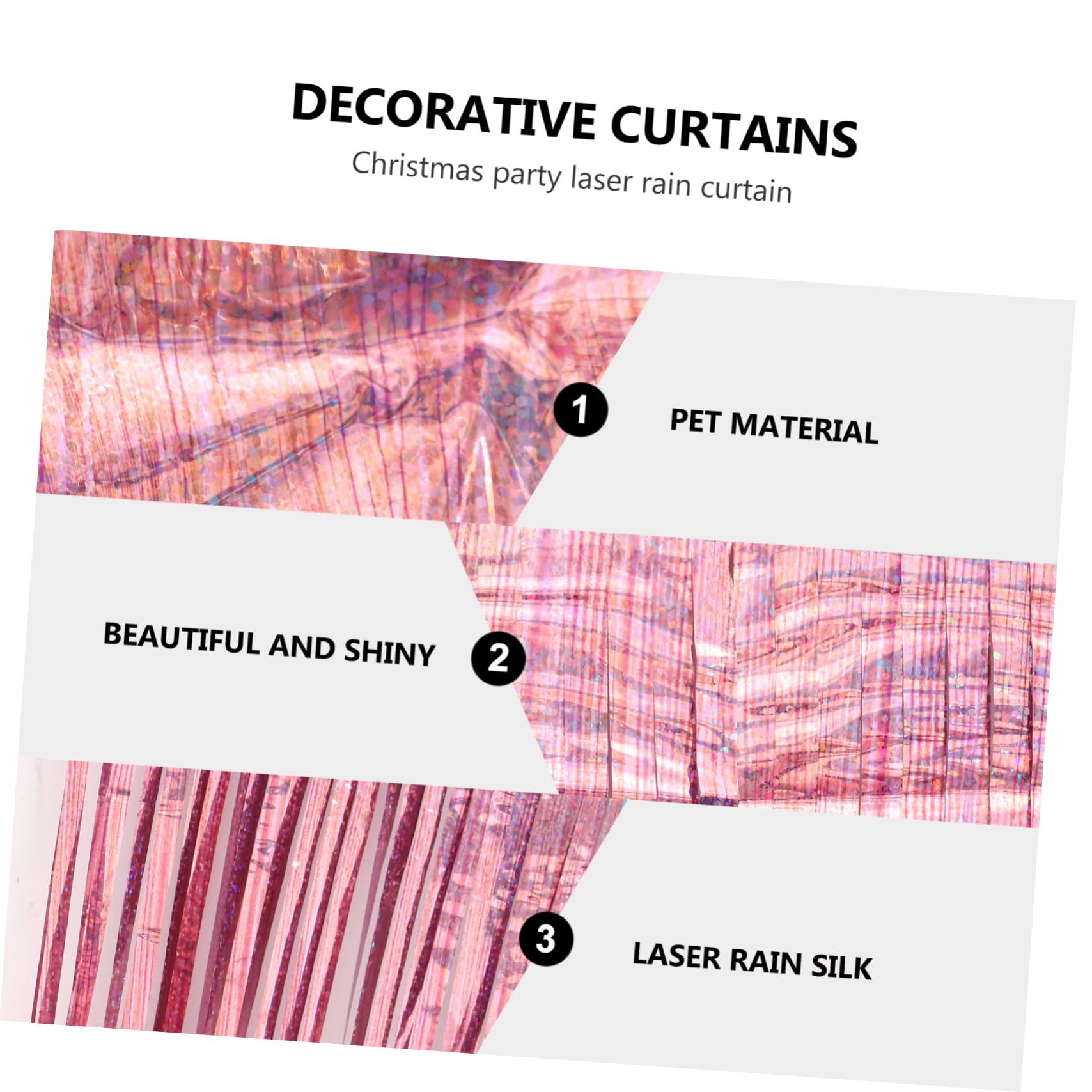 HEALEEP 1pc Christmas Shiny Background Curtain Reusable Tinsel Streamers for Birthday Parties Pet Foil Fringe Hangings Decor for Photo Booths and Festive Celebrations