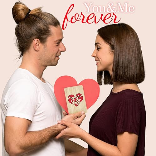 Miniatura 2 de Della Stella  Tarjeta del día de San Valentín  Tarjetas de aniversario de madera de bambú hechas a mano para esposa, marido, ella, novia  Regalos