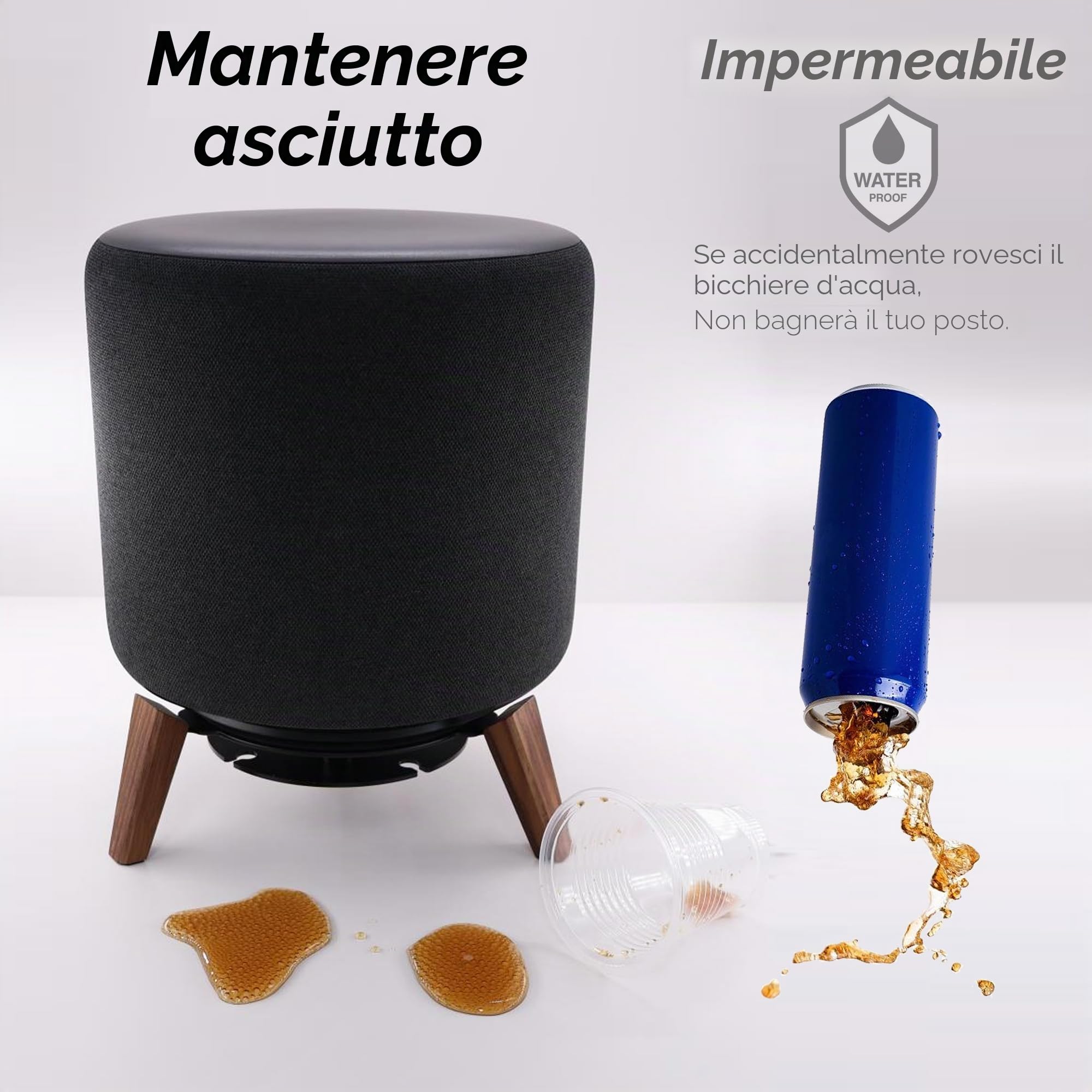 Supporto per altoparlante per Echo Sub e Homepod, supporto da tavolo in legno (gambe in noce nero)
