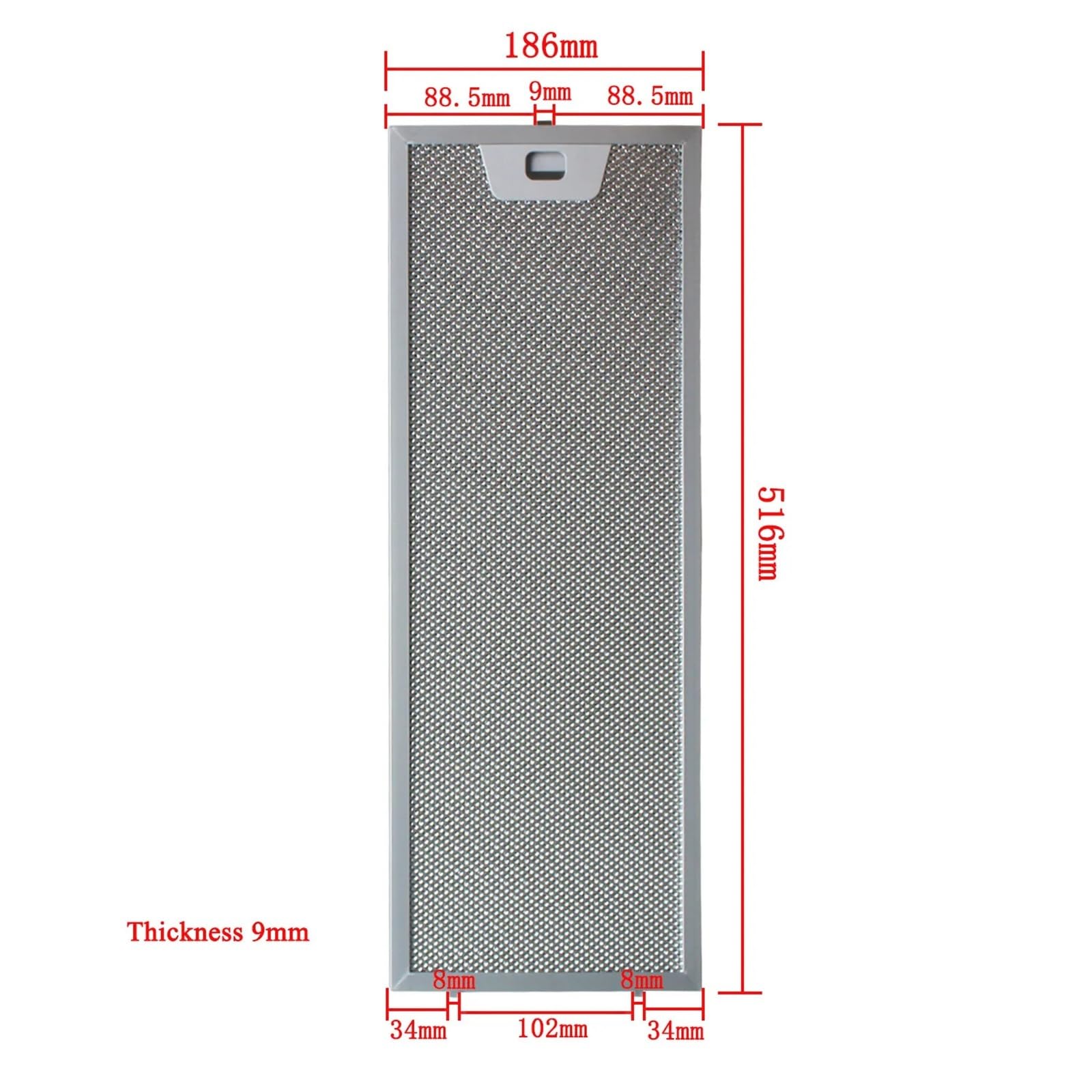 Compatible con 00660222 00660223, juego de filtros de grasa for campana extractora de aluminio 516x166+516x186mm