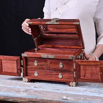 置物 Asian. And. Jewelly Tachiuwa Retro Chinese Wooden Jewelry Box Organizer with