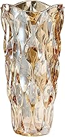 Yuccasly 9.5" Thickened Amber Glass Flower Vase - Elegant Home Decor, Wedding Table Centerpiece, Office Accent