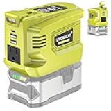 200W Real Power Inverter Compatible with Ryobi 18V, DC 18V to AC 110-120V Battery Inverter, LIVOWALNY Power Station Generator, Charger Adapter Battery Powered Outlet with 2 USB & 1 Type-C & 1 AC