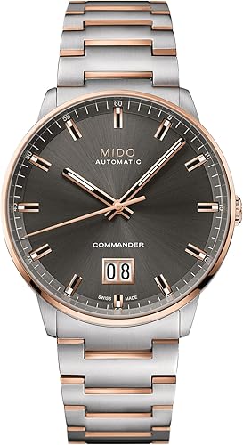MIDO Commander Big Date - Swiss Automatic Watch for Men - 42mm Stainless Steel Case - See Through Caseback - 80 Hour Power Reserve