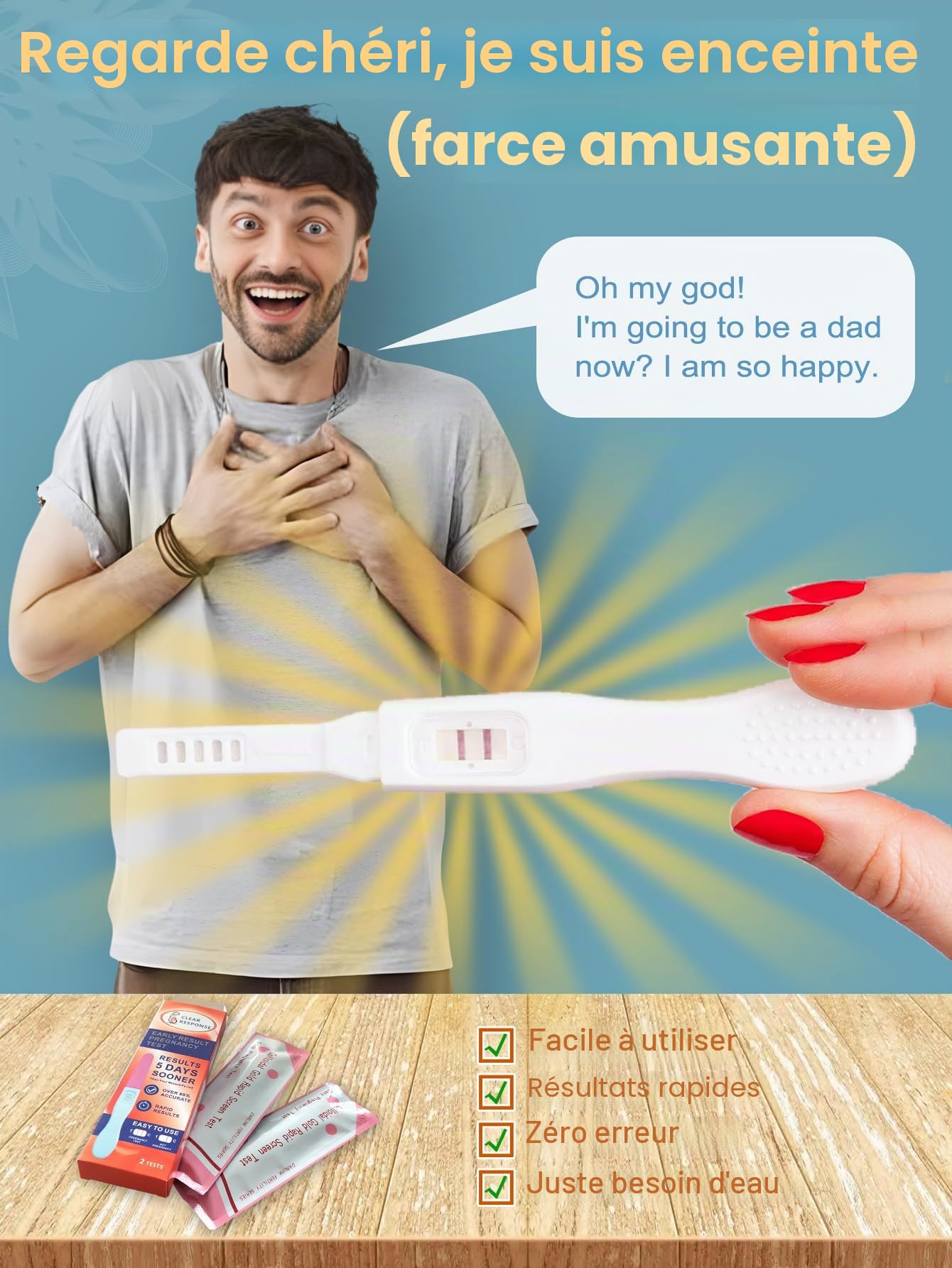 Faux test de grossesse positif, faux test de grossesse positif, un jouet de test de grossesse amusant efficace, cadeaux de Noël d'avril