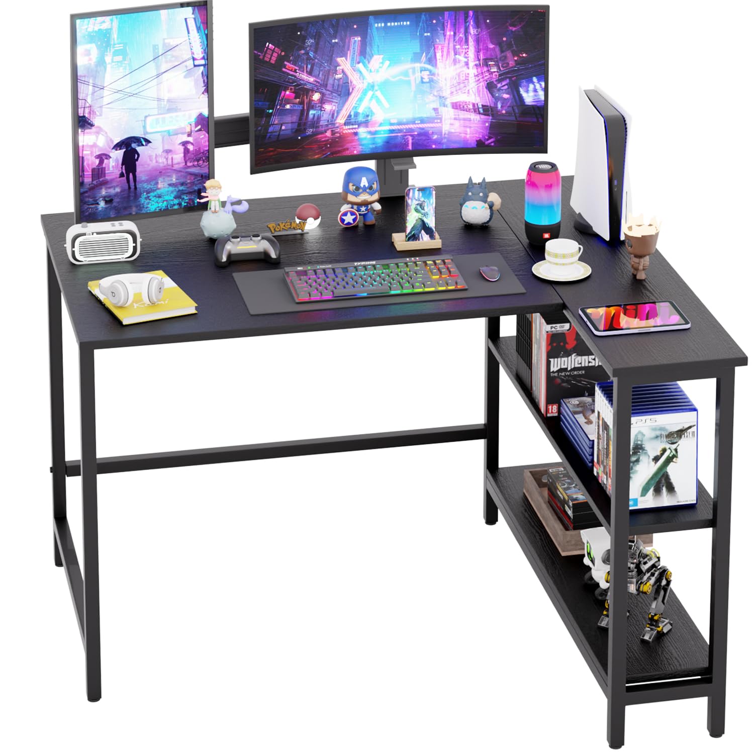 Amazon.com: PayLessHere 43 Inch L-Shaped Computer Desk,Gaming Desk