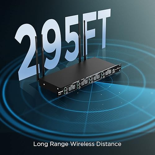 Miniatura 5 de Bietrun Sistema de micrófono inalámbrico de 8 canales con 8 micrófonos recargables inalámbricos, rango UHF de 295 pies, micrófonos dinámicos vocales