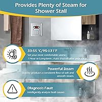 Vista 5 de Dyna-Living Steam Shower Generator Kit System, 6KW Home Steam Bath Sauna Spa Generator, Steam Head + Self-draining System, LED Controller,for