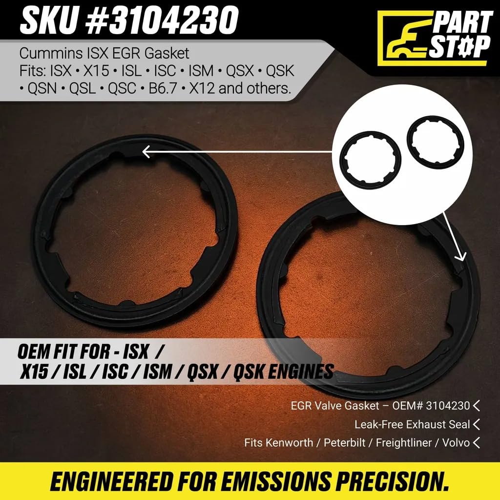EGR Valve Gasket – Compatible with Universal Heavy-Duty Truck Applications 1995 | Engine Valve Gasket | Replaces Part Number 3104230