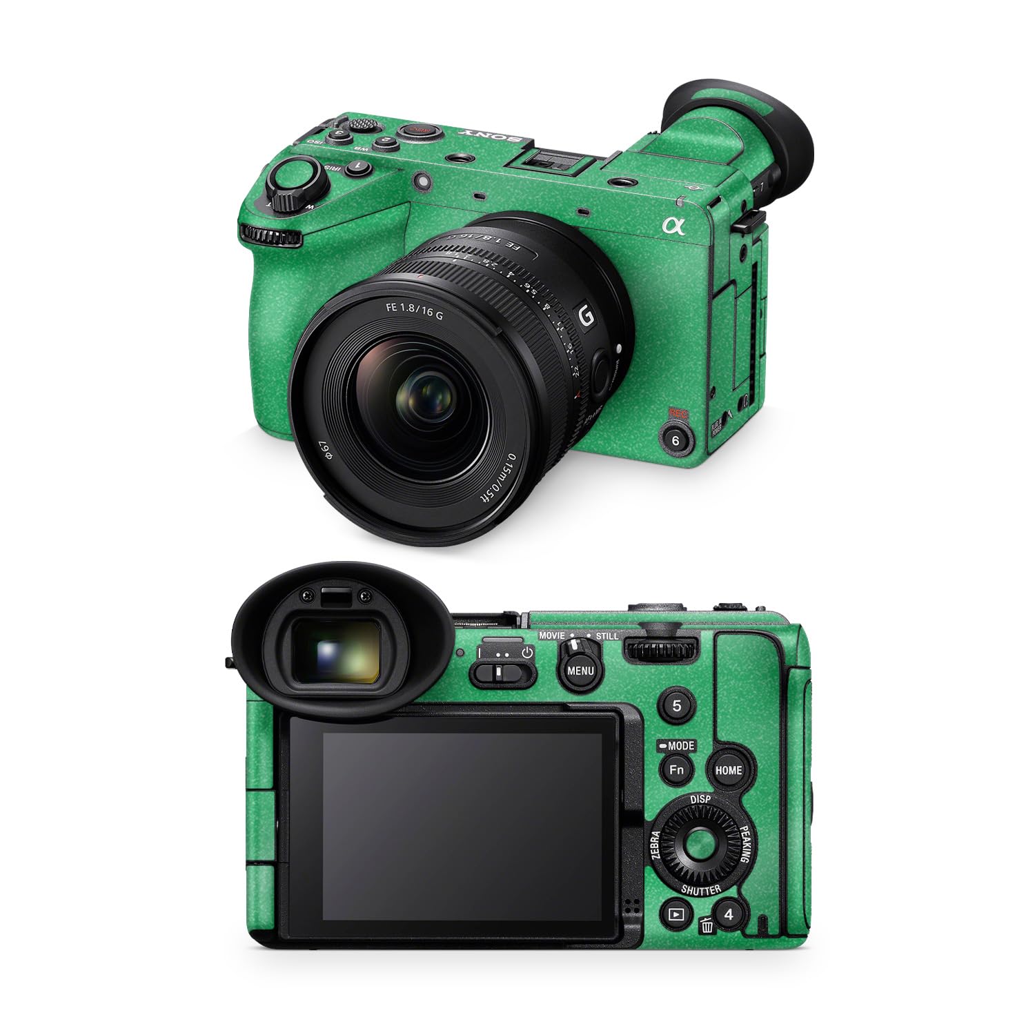 Glossy Glitter Camera Skin Compatible with Sony FX2 Digital Camera (2025) - Solid Green - Premium 3M Vinyl Protective Wrap Decal Cover - Easy to Apply | Crafted in the USA by MightySkins