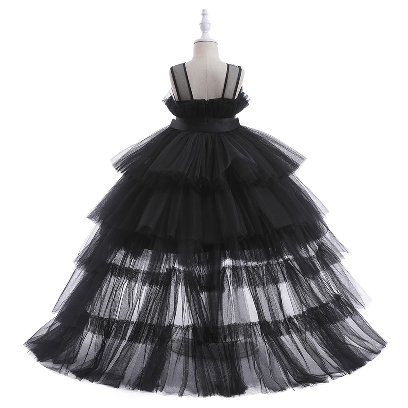 Robe de Fête pour Fille - Taille Haute - sans Manches A-Line en Tulle - Robe de Soirée Formelle