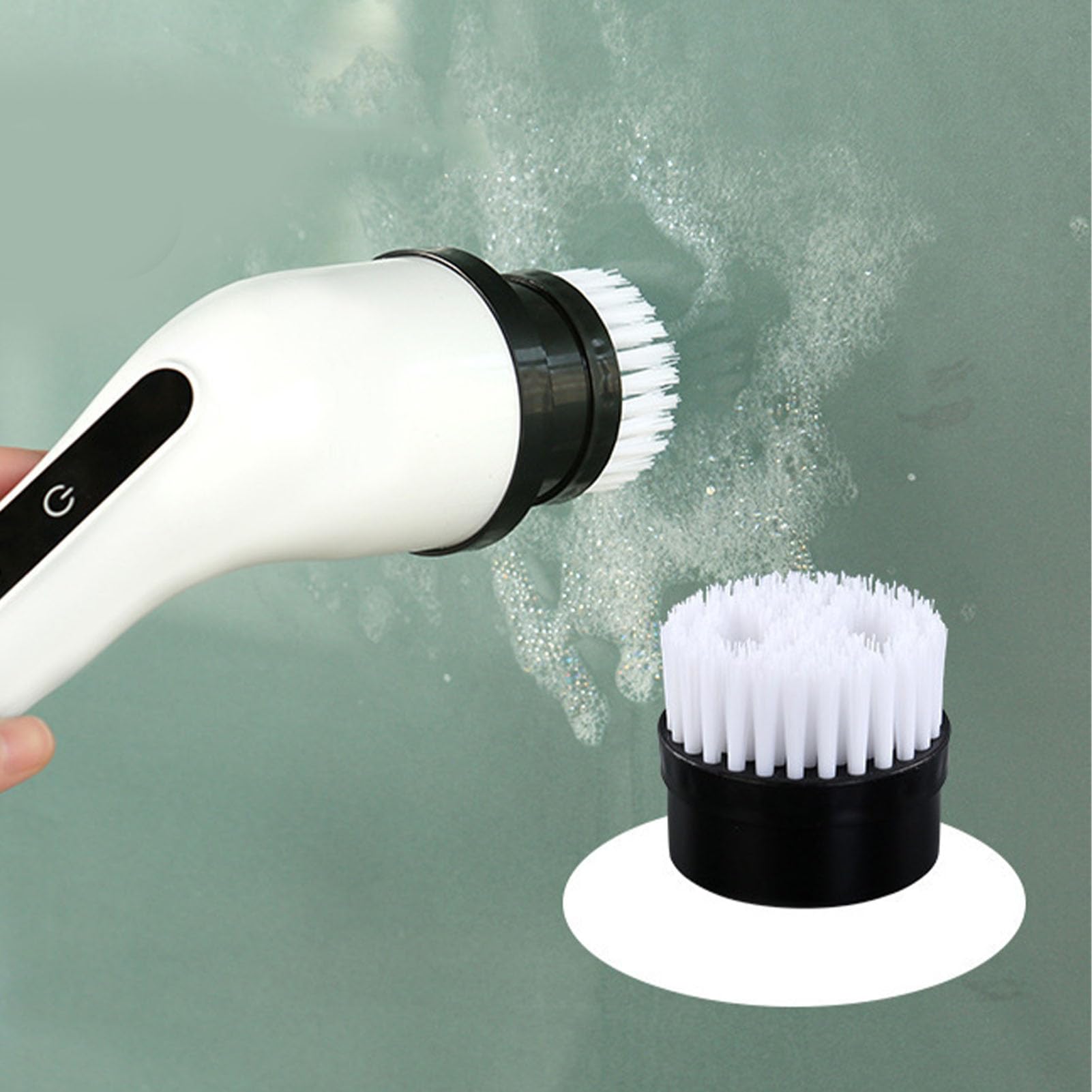 Spazzola di pulizia potente senza fili, elettrica, per bagno e cucina, con 9 testine