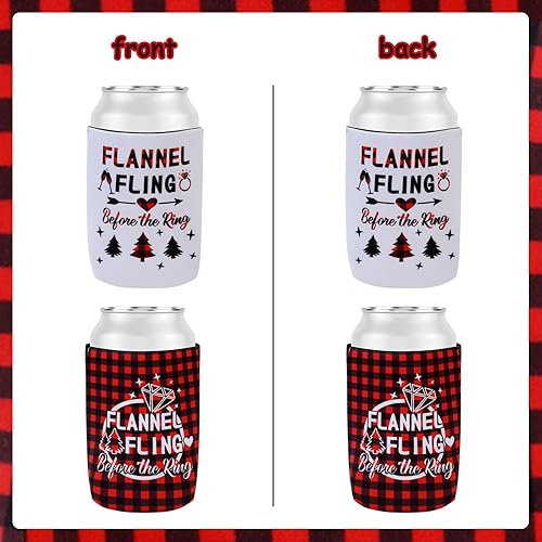 Miniatura 4 de Serencatcher 12 fundas para latas de cerveza, fundas de franela para enfriar latas antes del anillo, para despedida de soltera, suministros de