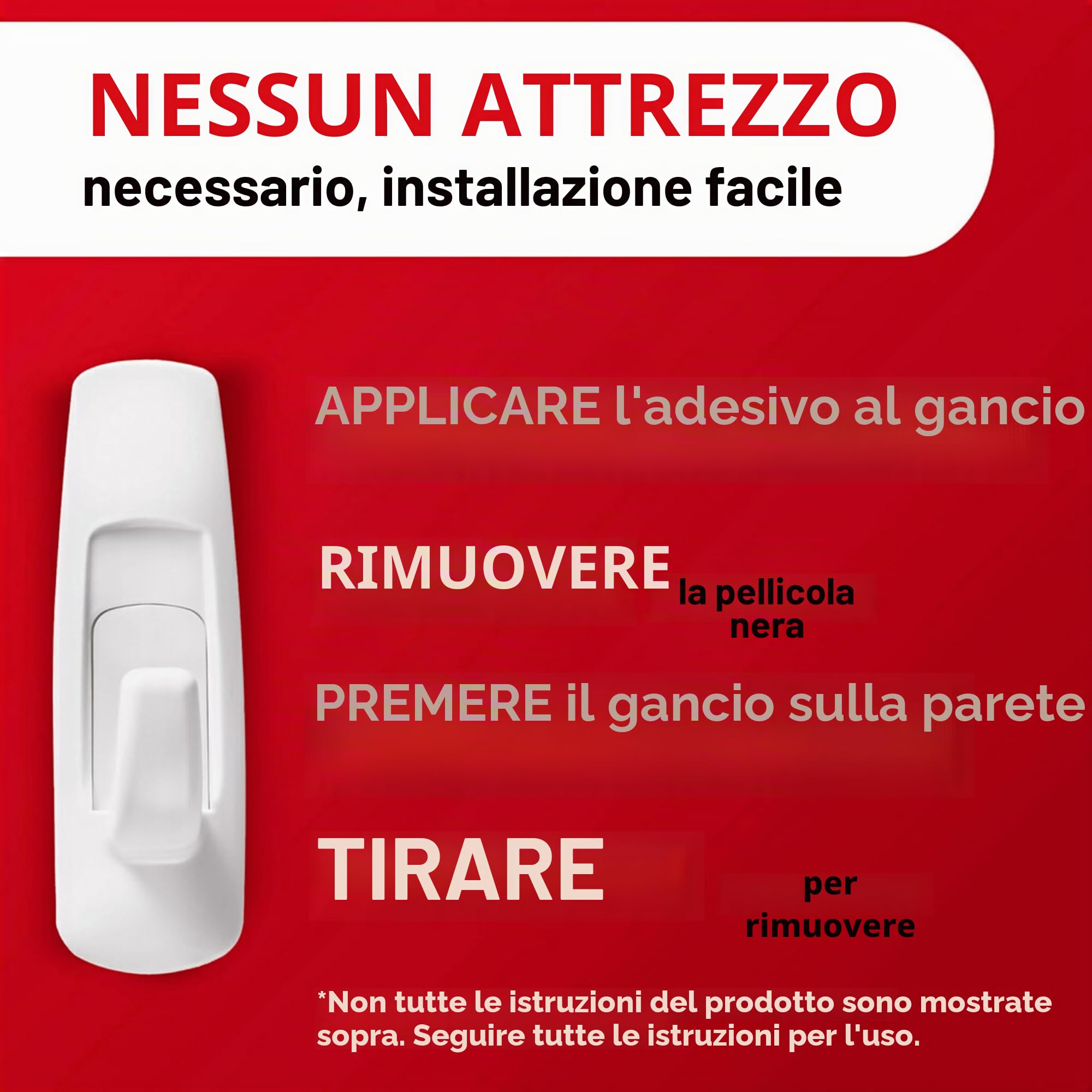 Command Grandi ganci da parete, senza danni, con strisce adesive, senza attrezzi, ganci da parete per appendere decorazioni natalizie, 7 ganci bianchi e 12 strisce
