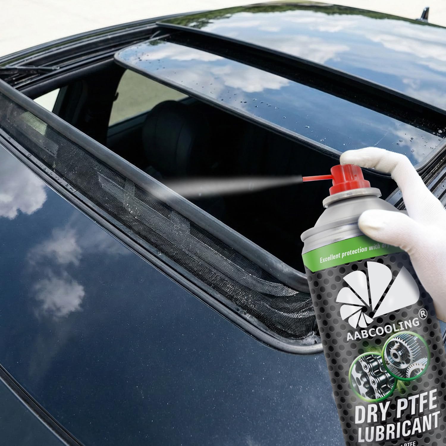 AABCOOLING Dry PTFE Lubricant 400 ml – smar teflonowy do narzędzi elektrycznych i mechanicznych w spreju, do prowadnic, szyn i plastikowych elementów ślizgowych – redukuje tarcie