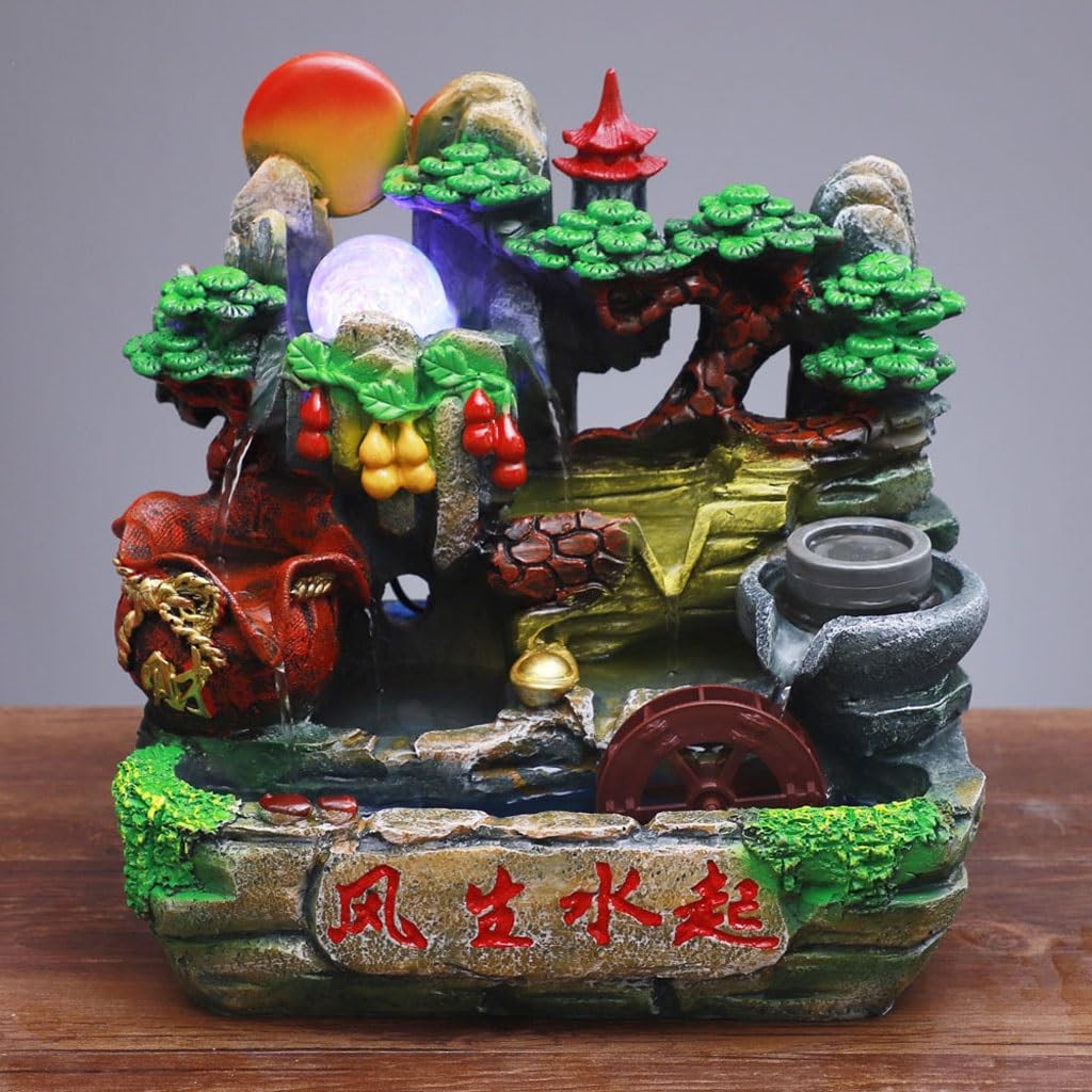 Fuente de Cascada, Fuente de sobremesa, Fuente de Agua Corriente, Adornos para decoración de Interiores, decoración del hogar, para el hogar y la Oficina