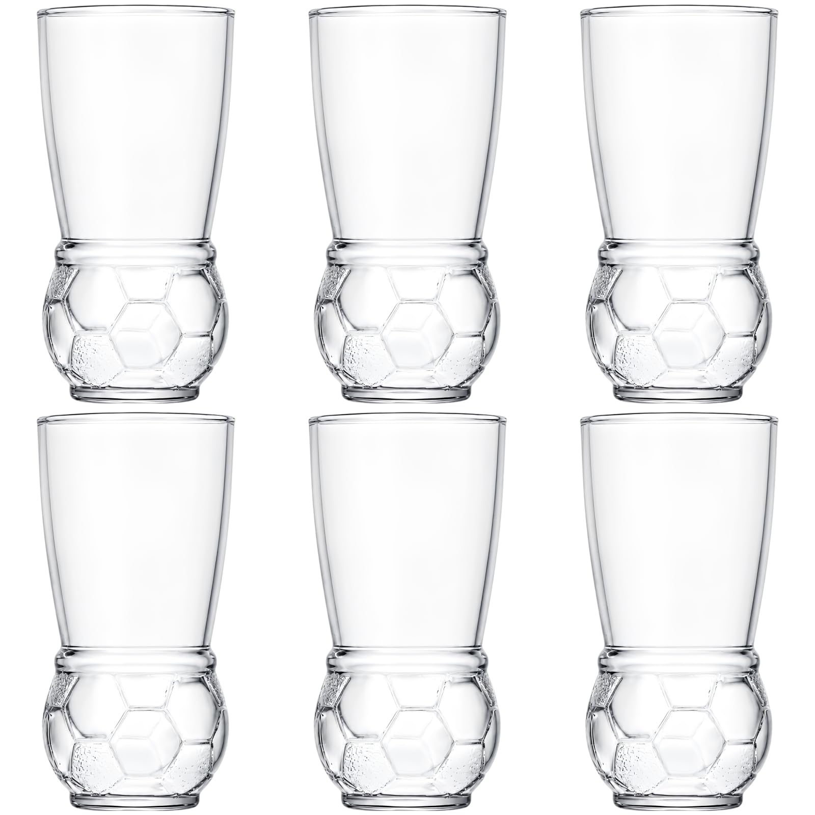 6 Stk. Craft Beer Gläser in Fußballform, 455 mL / 15,4 oz Novelty Football Beer Tumbler, Football-Trinkglas für Spieltag und Tailgating, Sportfan-Geschenke für Männer, Bars und Restaurants
