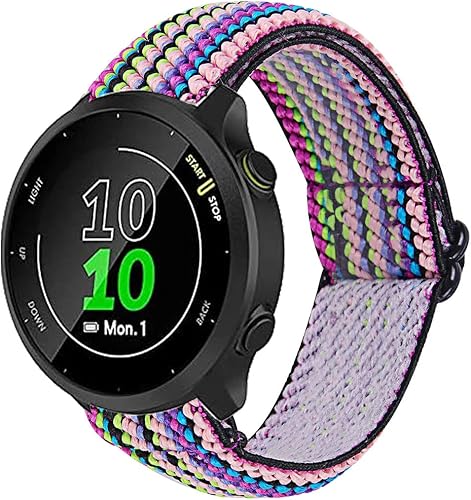 Correa elástica compatible con Garmin Forerunner 55, correa de repuesto ajustable de nailon suave, accesorios compatibles con Garmin Forerunner 55
