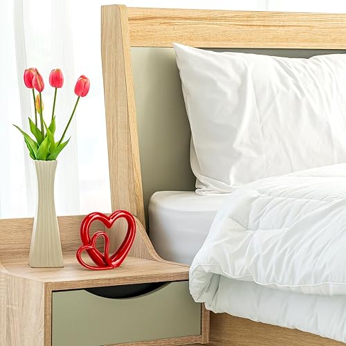 Miniatura 2 de Abaodam Escultura de cerámica corazón artesanía corazón escultura corazón decoración ornamento rojo para pareja