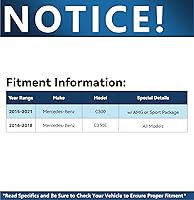 Vista 2 de Detroit Axle - Kit de frenos para Mercedes-Benz C300 C350e 2015 2016 2017 2018 Rotores de freno perforados y ranurados Pastillas de freno