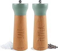 Vista 9 de Rae Dunn Juego de Molinillo de Sal y Pimienta de 2 - Molinillo de Sal Marina y Pimienta de Bambú - Elegantes Saleros y Pimenteros - Molinillo