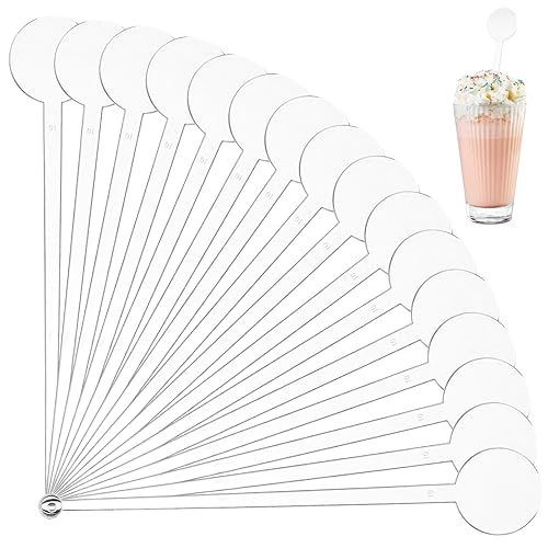 240 Pcs Cocktail Swizzle Sticks, 7.3 Inches Disposible Plastic Disc Top Drink Stirrers Clear Drinks Mixing Rod for Coffee Milk Cocktail Whiskey Beverage Bar (Clear)